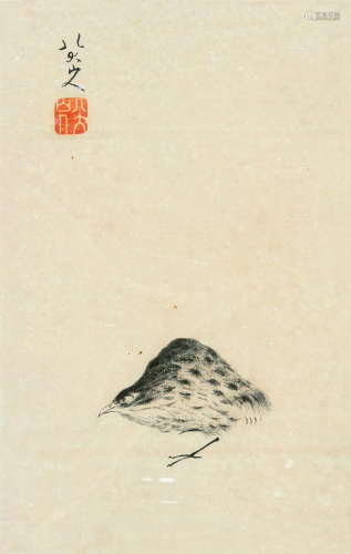 八大山人（1626～1705） 花鸟 镜片连框 水墨纸本