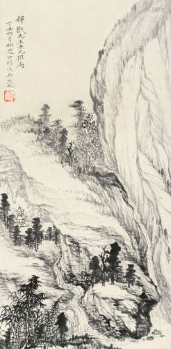 吴湖帆（1894～1968） 1937年作 春山飞瀑 立轴 水墨纸本