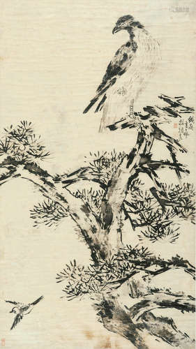 高其佩（1672～1734） 1684年作 雄视 立轴 水墨纸本