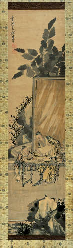 包楷（1736～1820） 人物 立轴 设色纸本