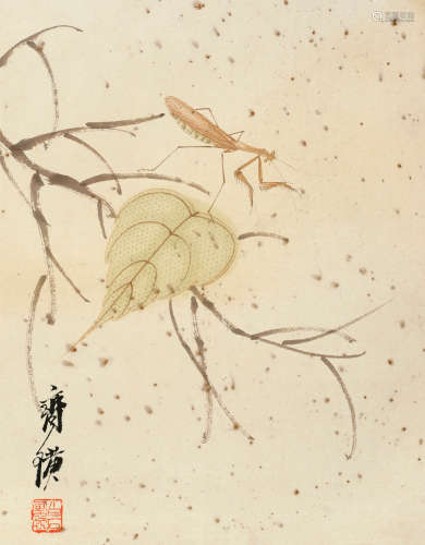 齐白石（1864～1957） 草虫 条屏 设色纸本