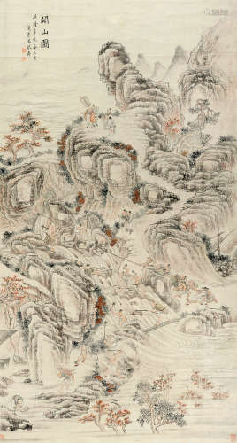 潘恭寿（1741～1794） 1791年作 开山图 立轴 设色纸本
