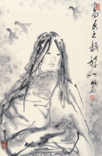 吴山明（b.1941） 2008年作 高原之韵 立轴 水墨纸本