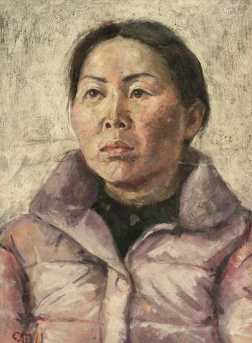 沙耆（1914～2005） 油画 镜片（连框） 油布