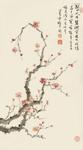 溥儒（1896～1963） 红梅 立轴 设色纸本