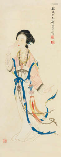 黄君璧（1898～1991） 仕女 镜片 设色纸本