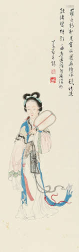 溥儒（1896～1963） 罗衣微风图 立轴 设色纸本