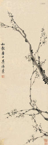 吴伟业（1609～1672） 墨梅图 镜片 水墨纸本