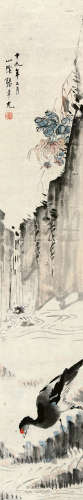 张聿光（1885～1968） 1930年作 花鸟 立轴 设色纸本