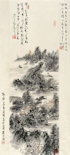 林散之（1898～1989） 山水 立轴 设色纸本