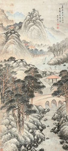 张崟（1761～1829） 1800年作 山水 镜片 设色纸本