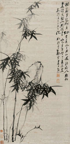 郑板桥（1693～1765） 1762年作 竹石 立轴 水墨纸本