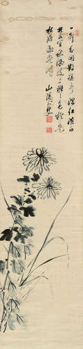 赖襄（1780～1839） 花卉 立轴 水墨纸本
