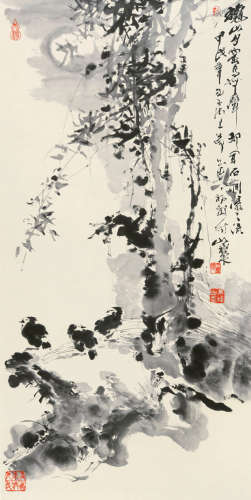 吴伟山（1939～2007） 山水 立轴 水墨纸本