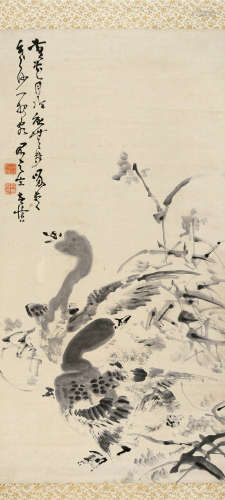 黄慎（1687～1768） 芦雁 立轴 水墨纸本