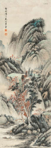 启功（1912～2005） 红树青山 立轴 设色纸本