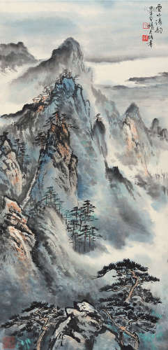 杨天培（b.1939） 山水 （二帧选一） 立轴 设色纸本