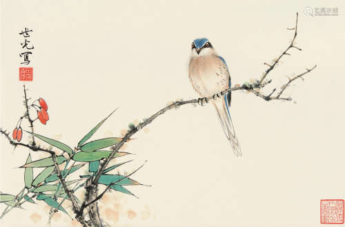 田世光（1916～1999） 花鸟 镜片 设色纸本