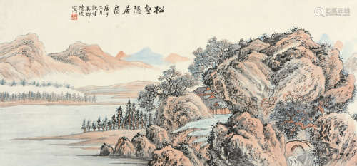 陆恢（1851～1920） 1900年作 松壑隐居图 立轴 设色纸本