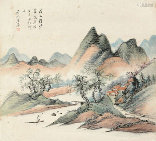 杨伯润（1837～1911） 房山精妙 立轴 设色纸本