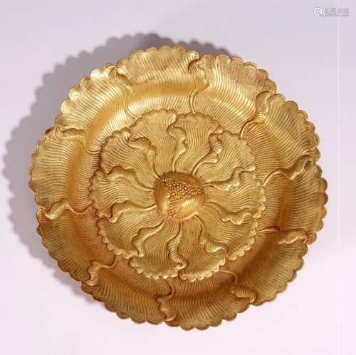 莲花型金碟(22K)Golden Dish by Lotus Shape