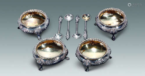 19世纪 纯银玫瑰花咖啡具 （四件）