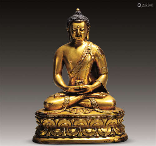 18世纪 铜鎏金阿弥陀佛