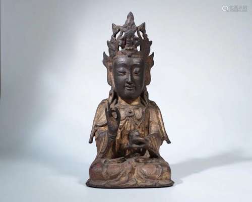 A GILT-BRONZE FIGURE OF GUANYIN