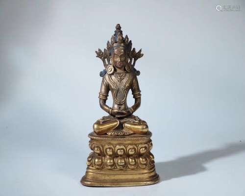 A GILT-BRONZE FIGURE OF VAJRASATTVA