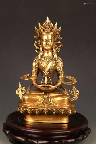 A FINELY CARVED TIBETAN VAJRASATTVA BUDDHA