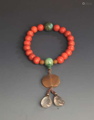 A FINE CORAL COURT ROYAL BRACELETS