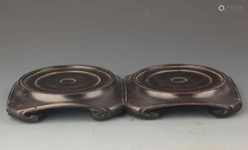 PAIR OF FINELY MADE SANDALWOOD BASE