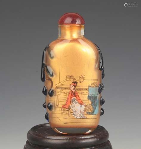 A FINE CHARACTER PAINTED SNUFF BOTTLE