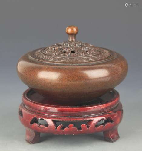 BRONZE AROMATHERAPY IN EARTHENWARE BASIN STYLE