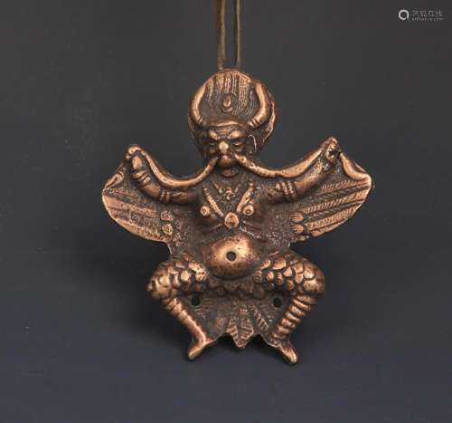 A BRONZE TIBETANGARUDA PENDANT