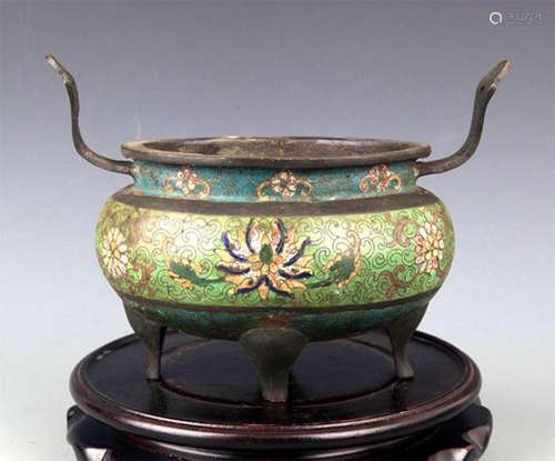 A FINELY MADE CLOISONNE ENAMEL BRONZE CENSER