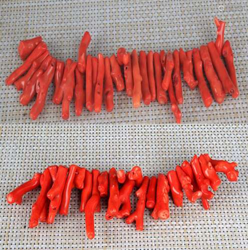 GROUP OF TWO CORAL NECKLACE