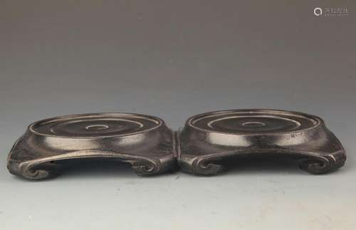 PAIR OF FINELY MADE SANDALWOOD BASE