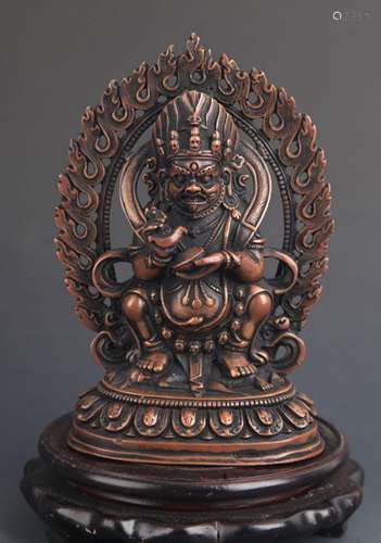 A TIBETAN BUDDHISM MAHAKALA GOD OF WEALTH STATUE