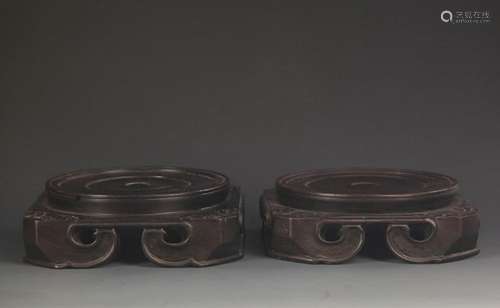 PAIR OF FINELY MADE SANDALWOOD BASE