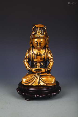 A BRONZE AQUARIUS BUDDHA STATUE, BAO PING BUDDHA