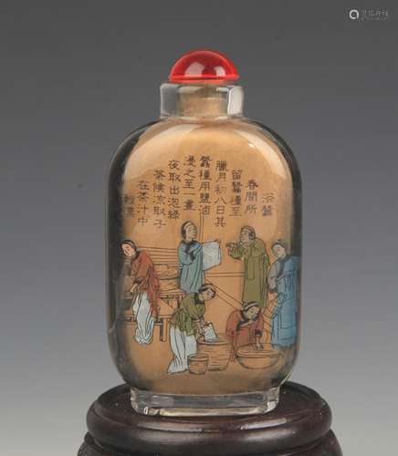 STORY PAINTED PAINTED GLASS SNUFF BOTTLE