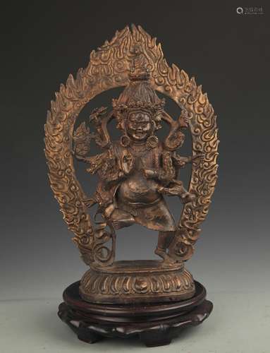 A TIBETAN VAJRA KRODHA MAHABALAUCCHUMA STATUE