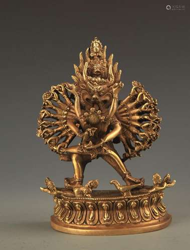 A FINE BRONZE TIBETAN YAMANTAKA FIGURE