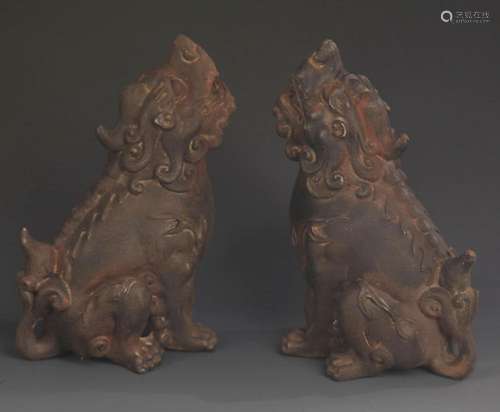 PAIR OF CAST IRON FIGURE