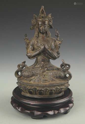 A BRONZE VAJRADHARA STATUE