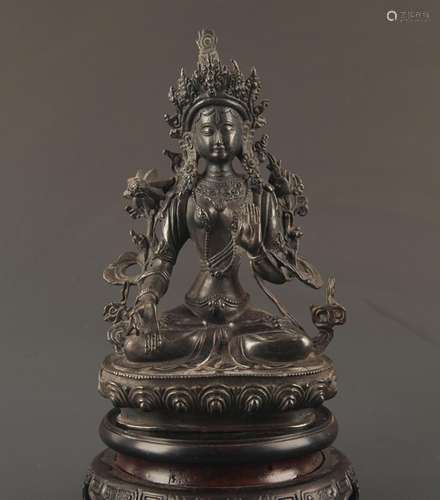 TIBETAN BUDDHISM BRONZE WHITE BODHISTTVA TARA