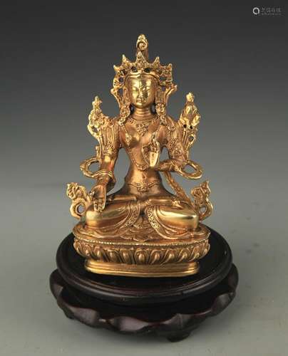 TIBETAN BUDDHISM BRONZE WHITE BODHISTTVA TARA