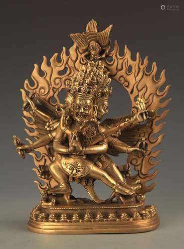 TIBETAN BUDDHISM BRONZE KALACHAKRA FIGURE