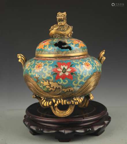 A CLOISONNE ENAMEL AROMATHERAPY BURNER